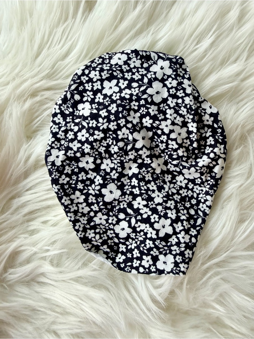 Bunny Knots Black & White Floral Turban Headwrap with Knotted Bow - Picture 3 of 3